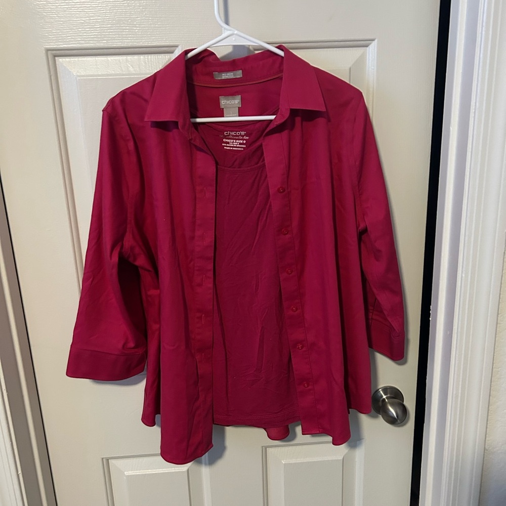 Chico's Fuchsia Blouse and Tank Duo